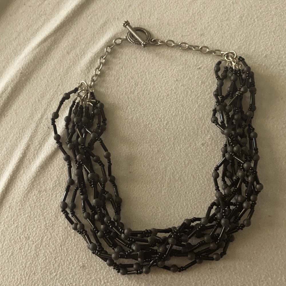 Black necklace.